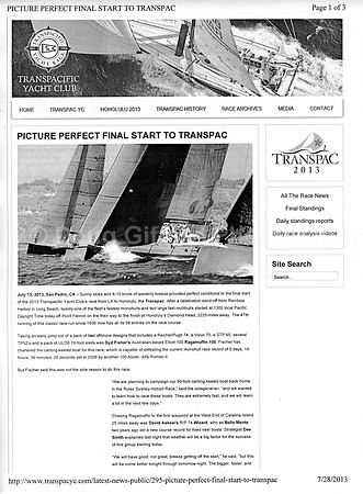 Transpac 2013 News - July 13, 2013