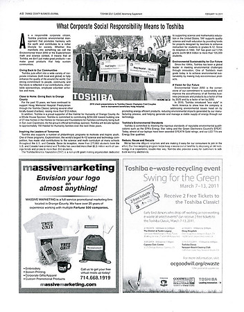Toshiba Ad OC Business Journal Feb 14, 2011
