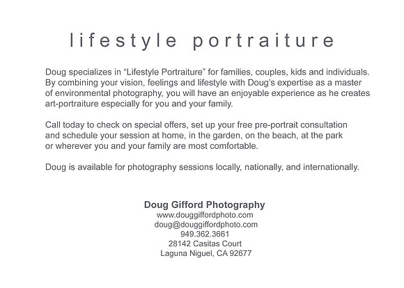 DGP Lifestyle Portaiture Promo Card