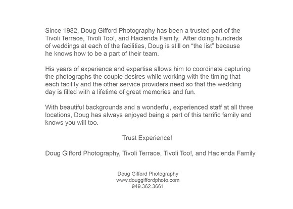 Tivoli Terrace Wedding Promo Card