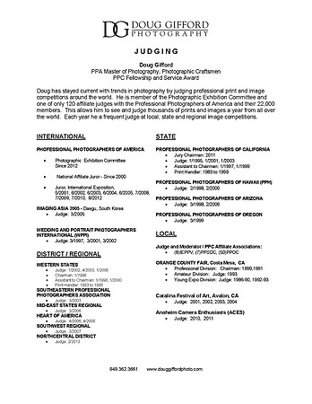 DGP Judging Resume