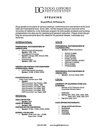 DGP Speaking Resume