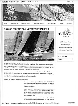 Transpac 2013 News - July 13, 2013