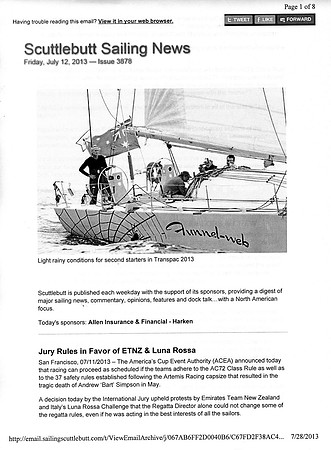 Scuttlebutt Sailing News - July 12, 2013