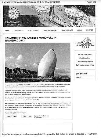 Transpac 2013 News - July 19, 2013
