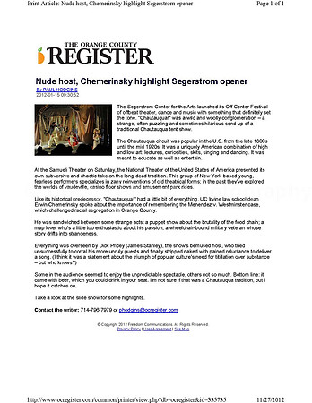 OC Register - January 15, 2012