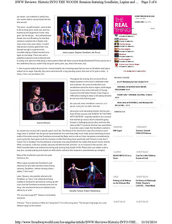 Broadway World Review- "Into the Woods" Reunion SCFTA 110914