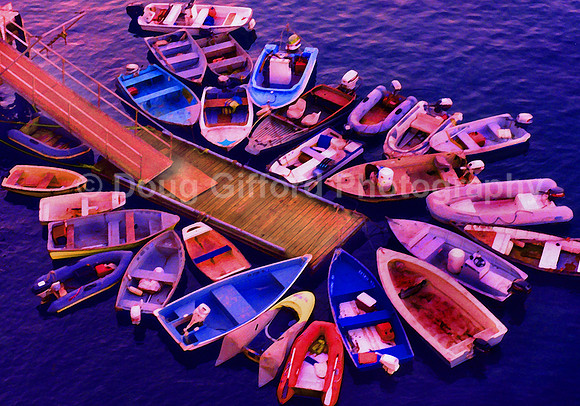 Boats at the dock in Avalon, Catalina, CA - Photo Decor