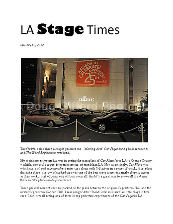 LA Stage News - January 16, 2012
