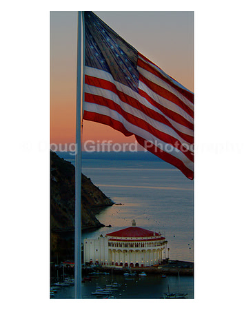 American Flag, Inn on Mt. Ada, Avalon, Catalina, California