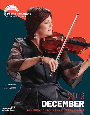 Pacific Symphony December 2019 Program cover, Jeanne Skrocki