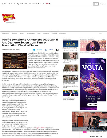 Pacific Symphony Announces 2020-21 Hal And Jeanette Segerstrom Family Foundation Classical Series-1