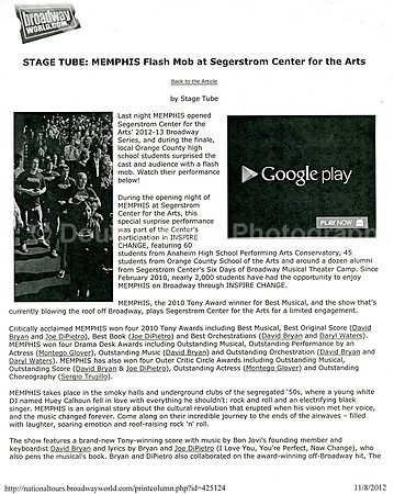 Broadway World.com 11-8-2012