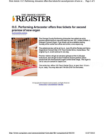 OC Register - May 9, 2008